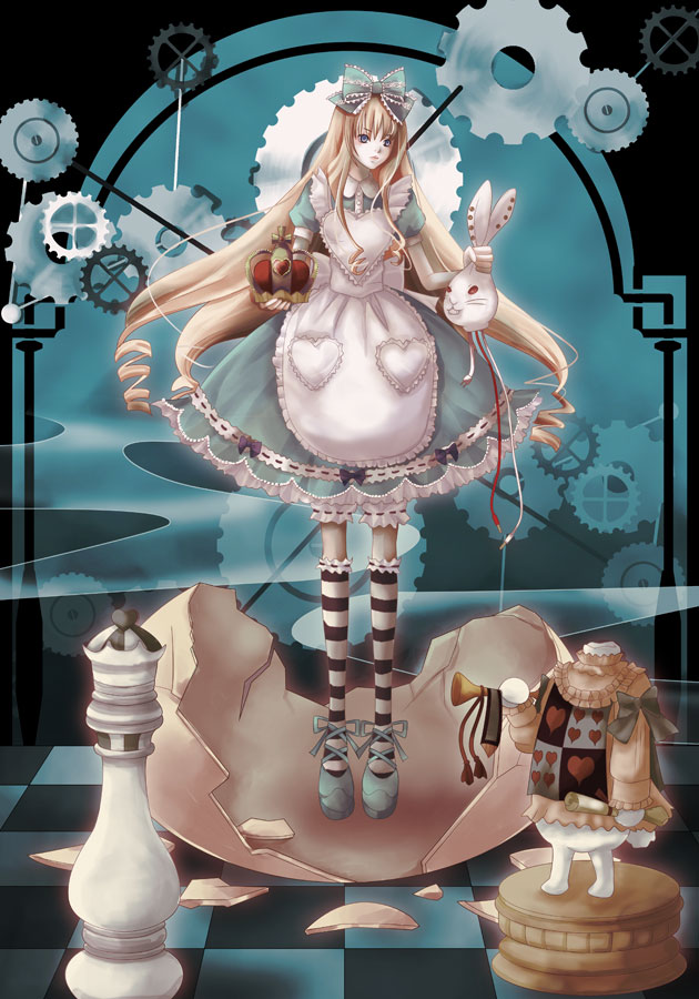 alice and white rabbit (alice's adventures in wonderland)