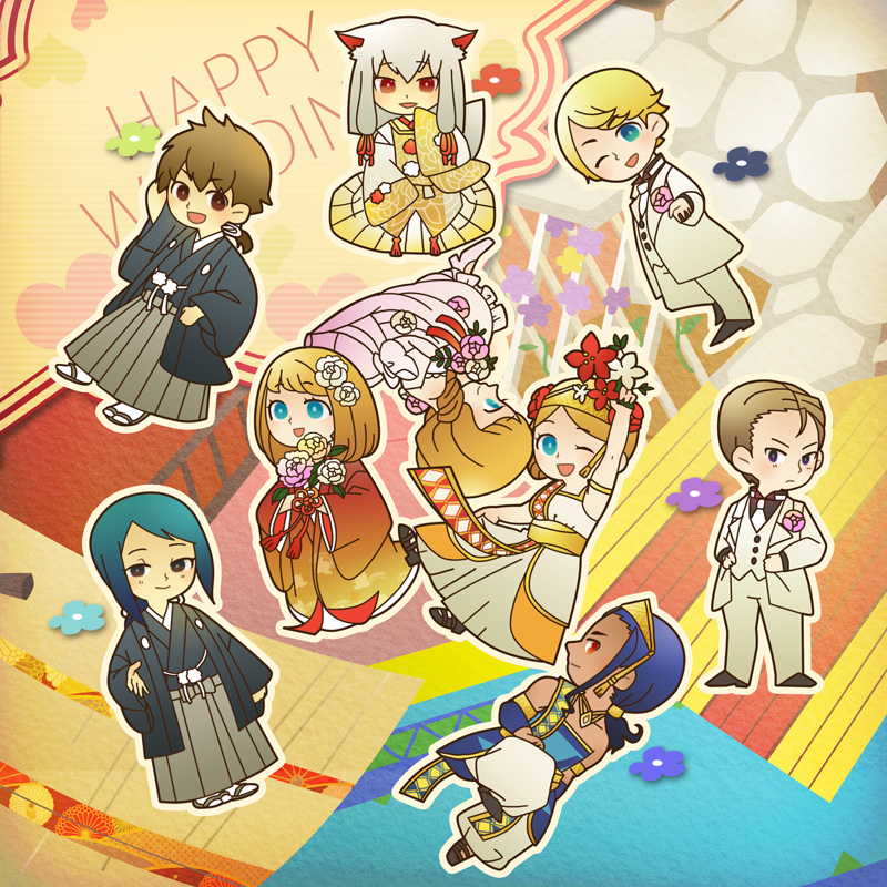 nanami, hinata, ludus, yuzuki, wayne, and 2 more (bokujou monogatari and 1 more) drawn by sorarina78