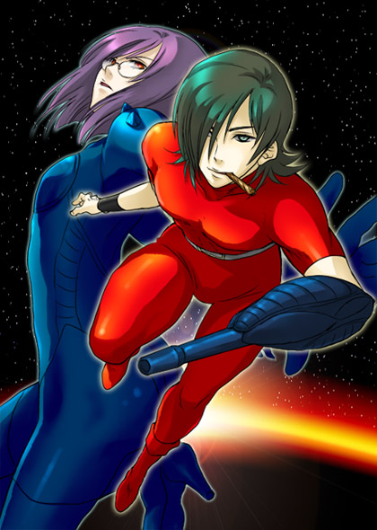 tieria erde, allelujah haptism, cobra, and lady armaroid (gundam and 2 more) drawn by itou_kaeru