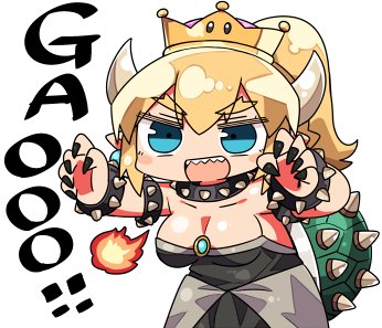 bowsette (mario and 1 more) drawn by kanikama