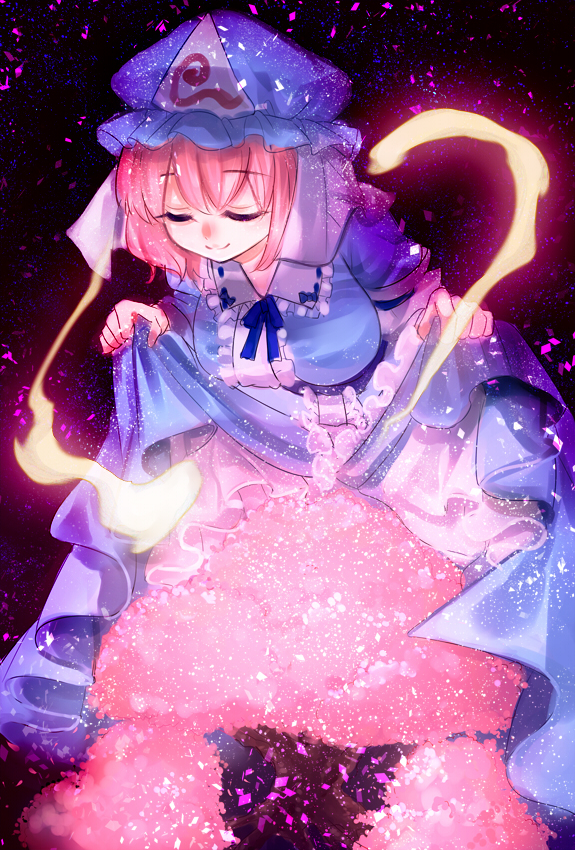 saigyouji yuyuko and saigyou ayakashi (touhou) drawn by nagare