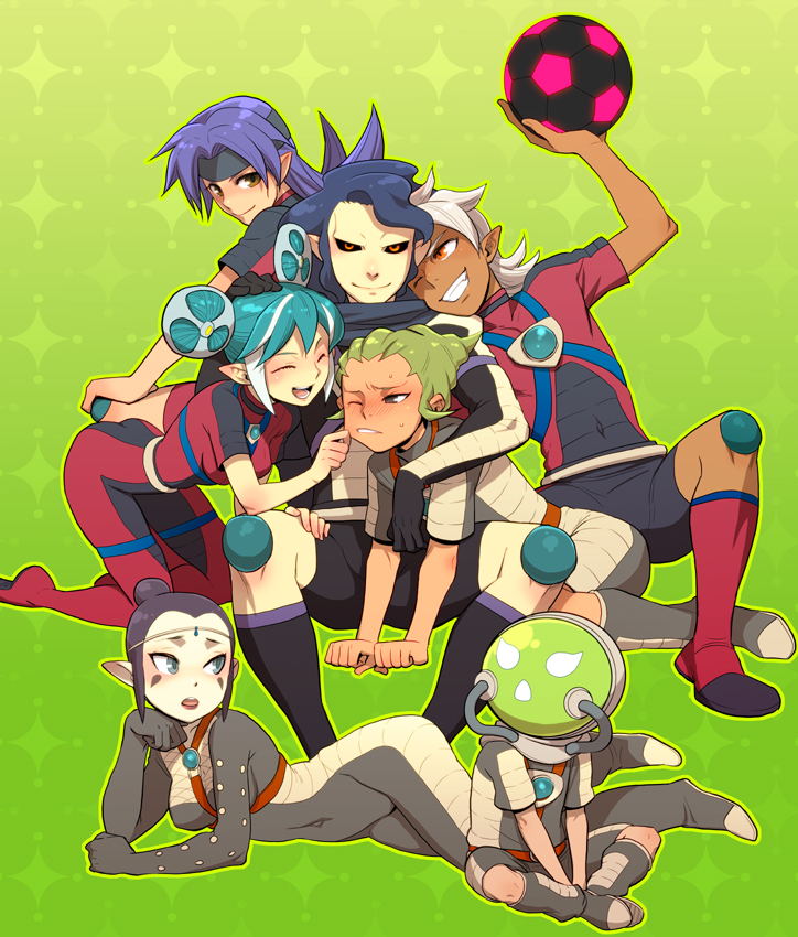 midorikawa ryuuji, saginuma osamu, segata ryuuichirou, mutou satoshi, sumeragi maki, and 2 more (inazuma eleven) drawn by dogdogdog