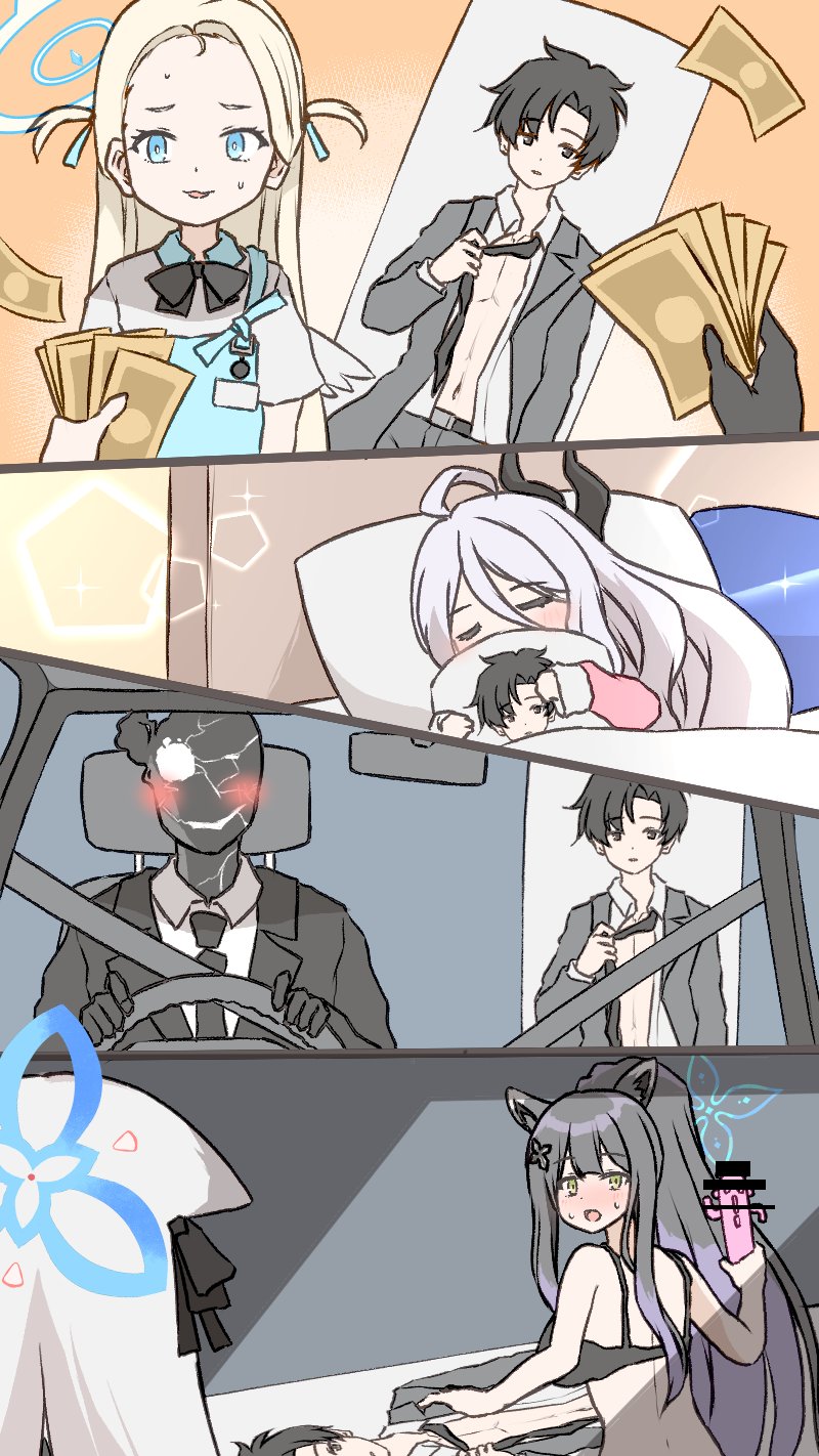 sensei, hina, kokona, shun, sora, and 1 more (blue archive and 1 more) drawn by tififox