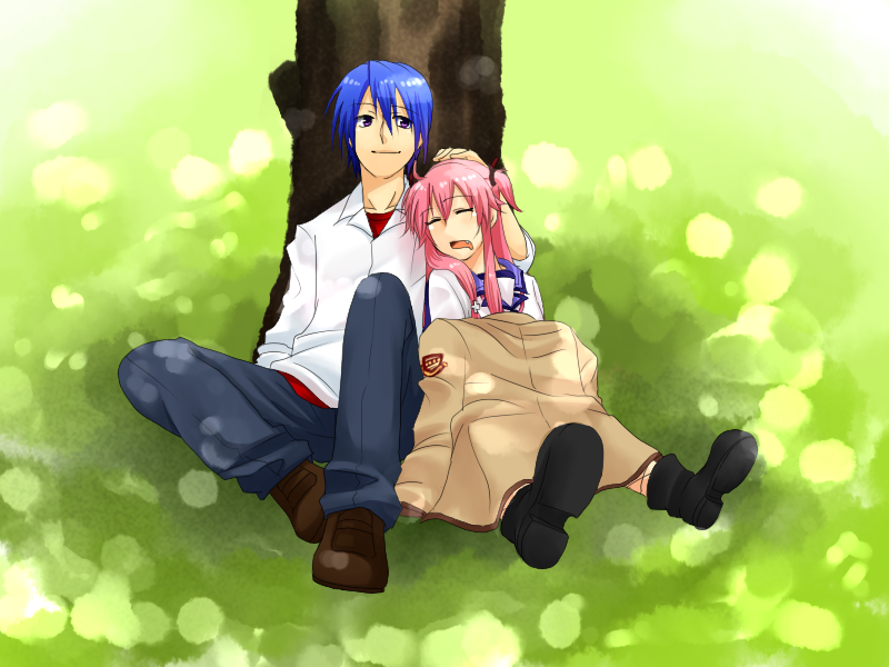 yui and hinata hideki (angel beats!) drawn by ootori_takato