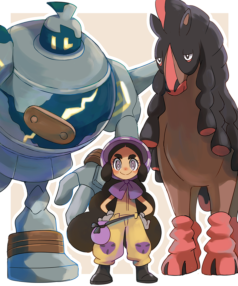 hapu, mudsdale, and golurk (pokemon and 1 more) drawn by popcorn_91