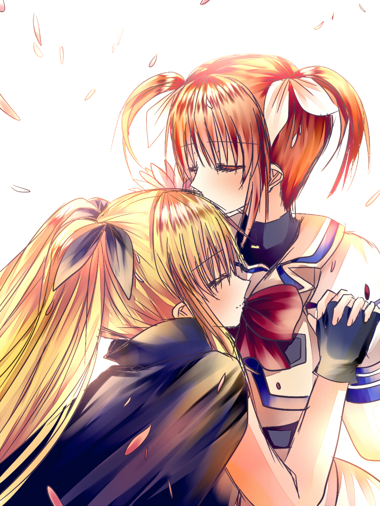 fate testarossa and takamachi nanoha (lyrical nanoha and 1 more) drawn by yun_3