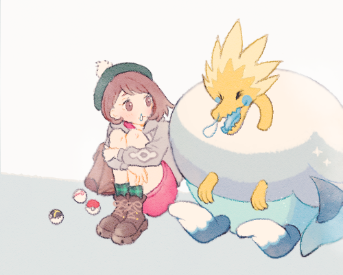 gloria and arctozolt (pokemon and 1 more) drawn by ryokuno_green