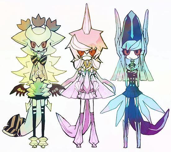 giratina, dialga, and palkia (pokemon and 1 more) drawn by kantarou_(8kan)