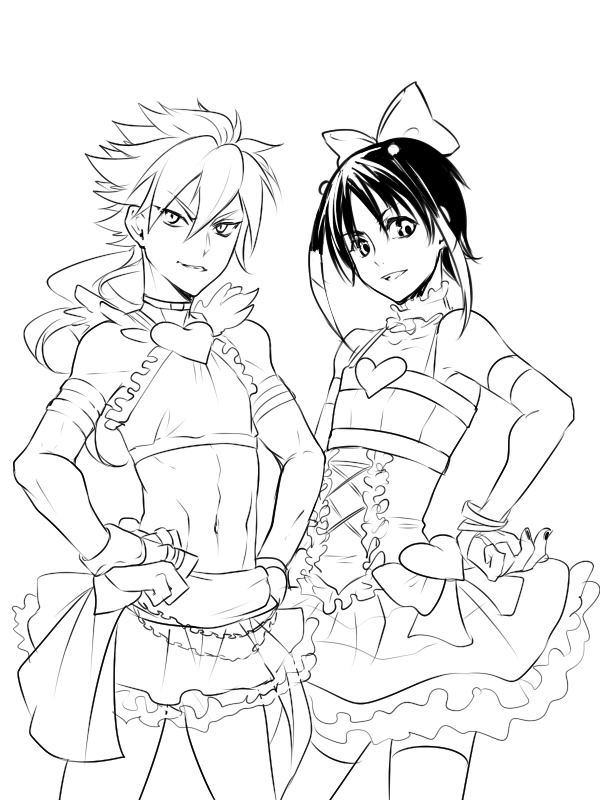 stocking, panty, hakuryuu, and shuu (inazuma eleven and 2 more) drawn by zuwai_kani