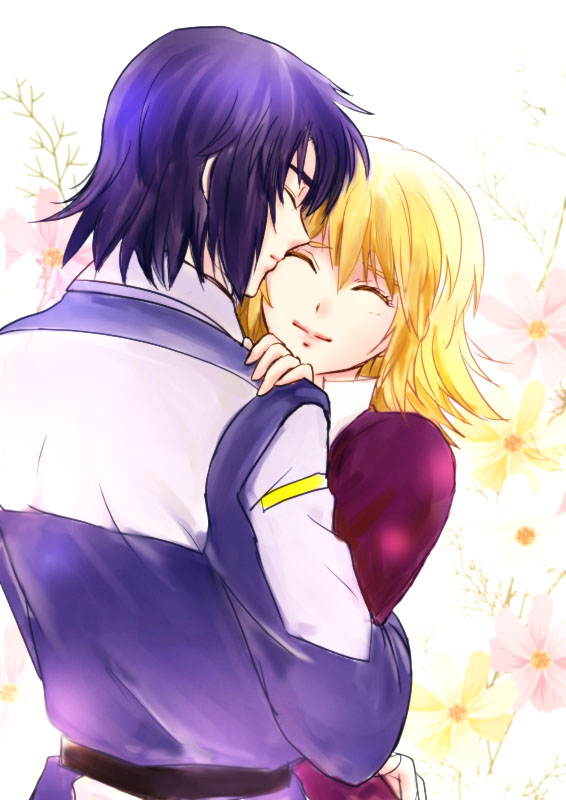 cagalli yula athha and athrun zala (gundam and 2 more) drawn by parubinko