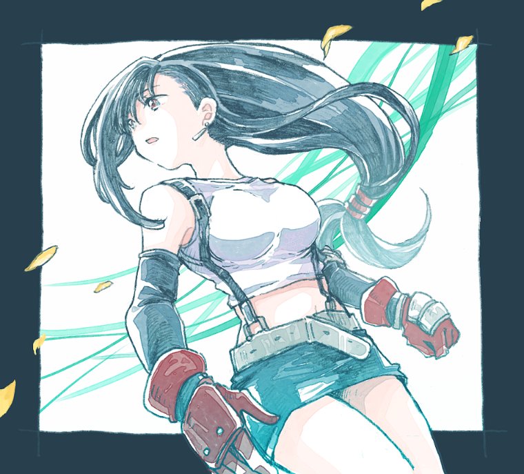 tifa lockhart (final fantasy and 1 more) drawn by michibata_65