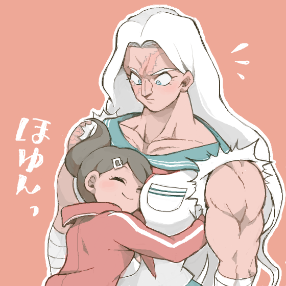 asahina aoi and ogami sakura (danganronpa and 1 more) drawn by outsuki