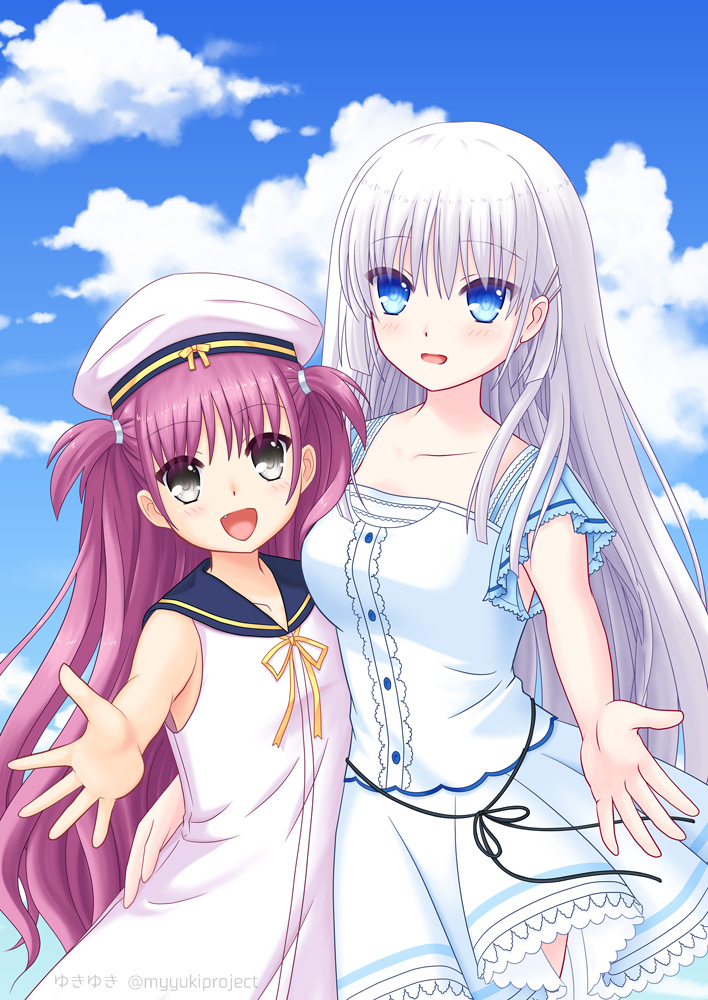naruse shiroha and katou umi (summer pockets) drawn by yukiyuki_(myyukiproject)