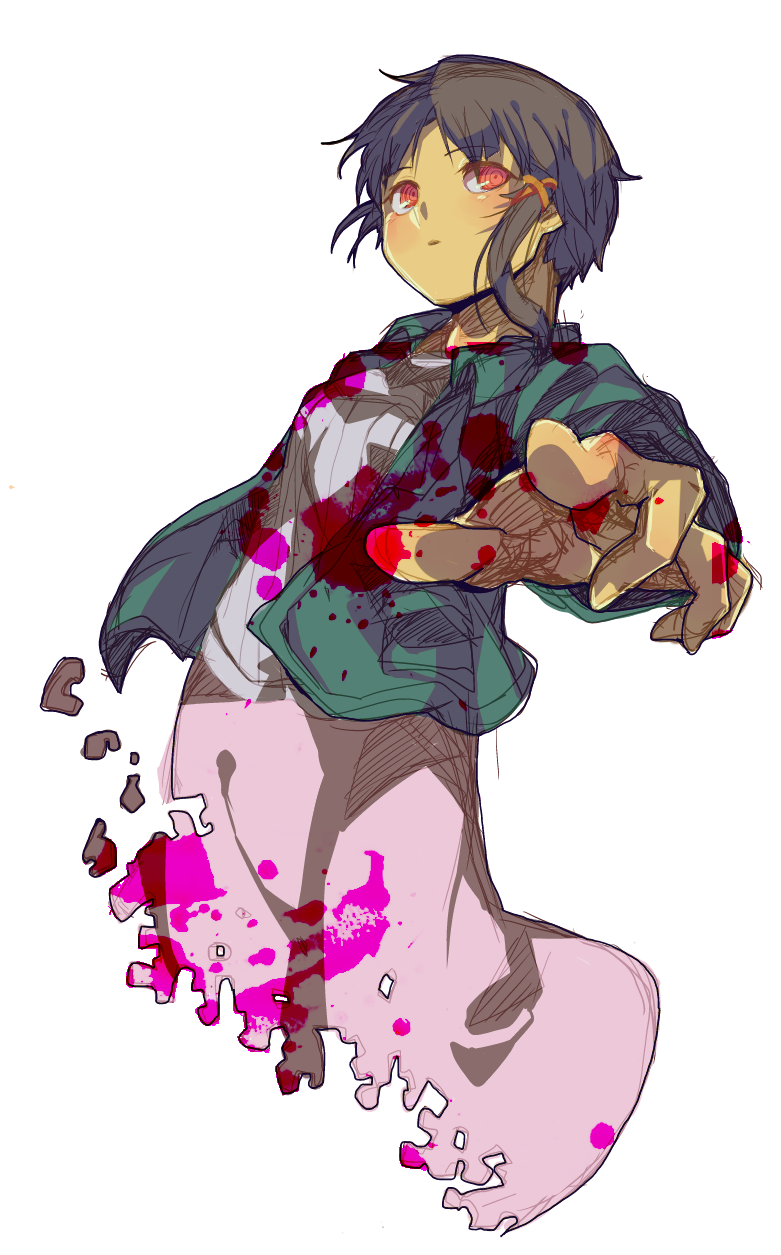 iwakura lain (serial experiments lain) drawn by akira_unoie