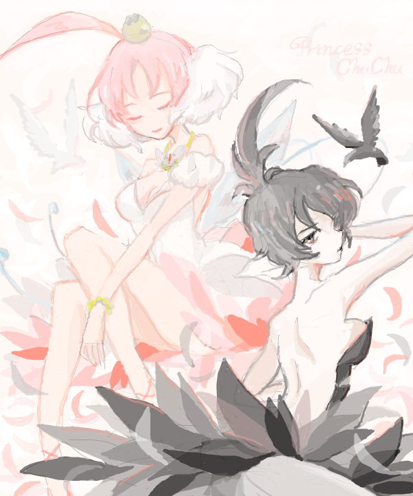 ahiru, princess tutu, rue, and princess kraehe (princess tutu) drawn by megamegaglass