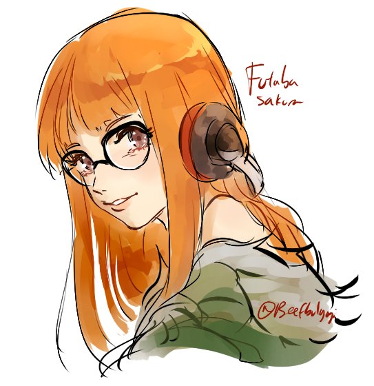 sakura futaba (persona and 1 more) drawn by tofucakes