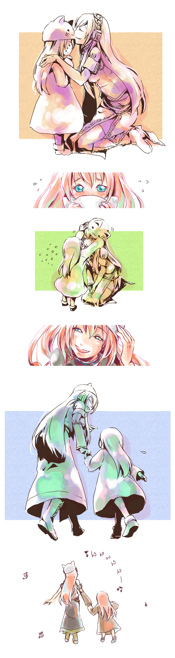 megurine luka (vocaloid and 1 more) drawn by gyorui_(toura_minato)