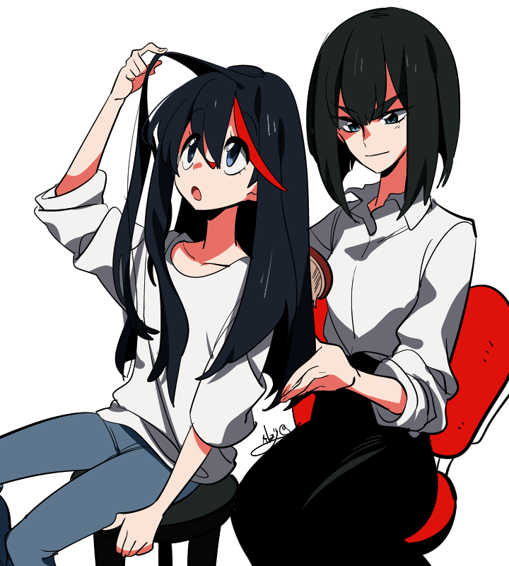 matoi ryuuko and kiryuuin satsuki (kill la kill) drawn by sameyama_jiro