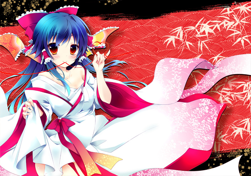 hakurei reimu (touhou) drawn by nanamomo_rio