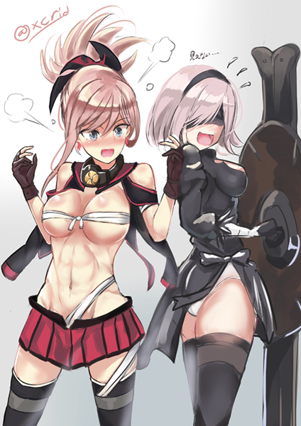 mash kyrielight, 2b, musashi, and miyamoto musashi (kantai collection and 4 more) drawn by i.f.s.f
