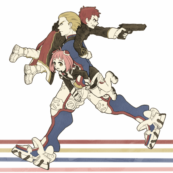 momo mizrahi, jr., and ziggy (xenosaga and 1 more) drawn by kutta
