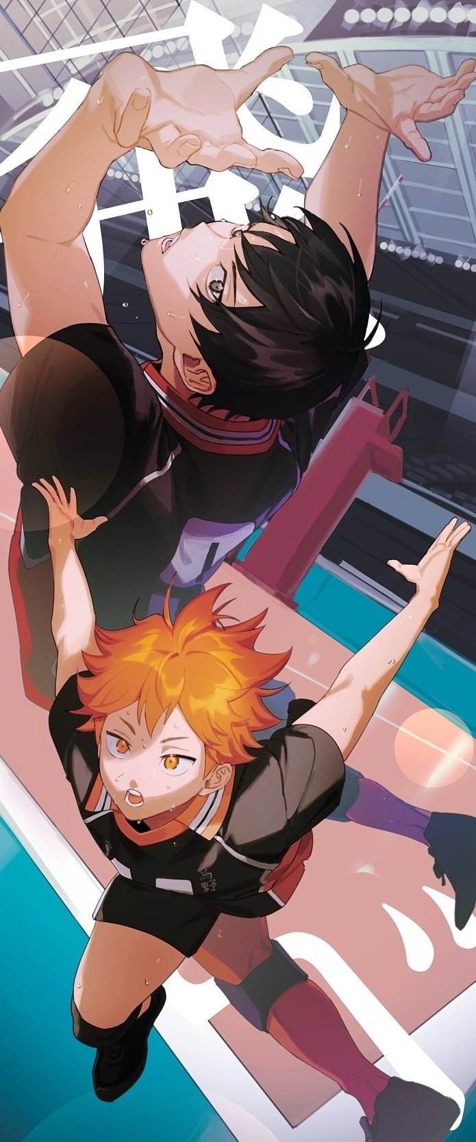 hinata shouyou and kageyama tobio (haikyuu!!) drawn by furumachi_chitarou