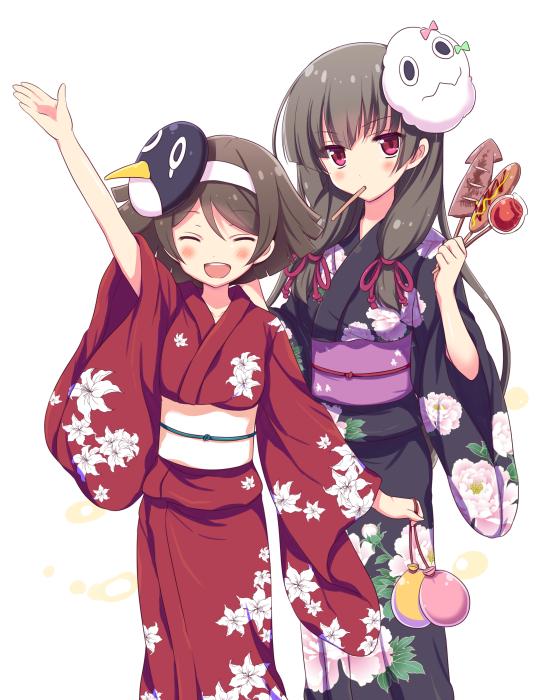 isokaze, failure penguin, miss cloud, and tanikaze (kantai collection) drawn by odawara_hakone
