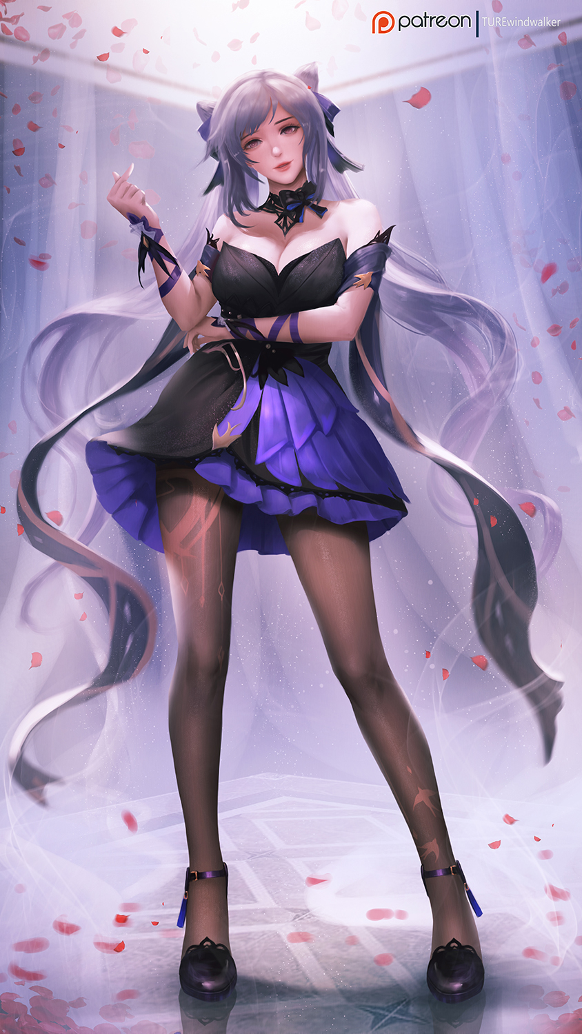 keqing (genshin impact) drawn by turewindwalker