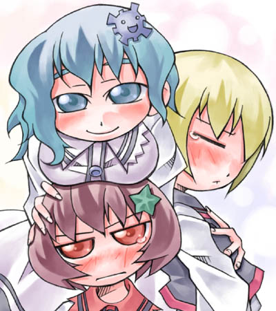 lunasa prismriver, merlin prismriver, and lyrica prismriver (touhou) drawn by nyagakiya