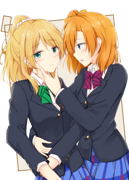 ayase eli and kosaka honoka (love live! and 1 more) drawn by shiina_kuro