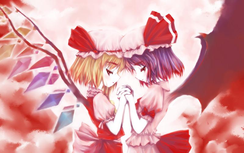 remilia scarlet and flandre scarlet (touhou) drawn by yuuki_(snowhouse)