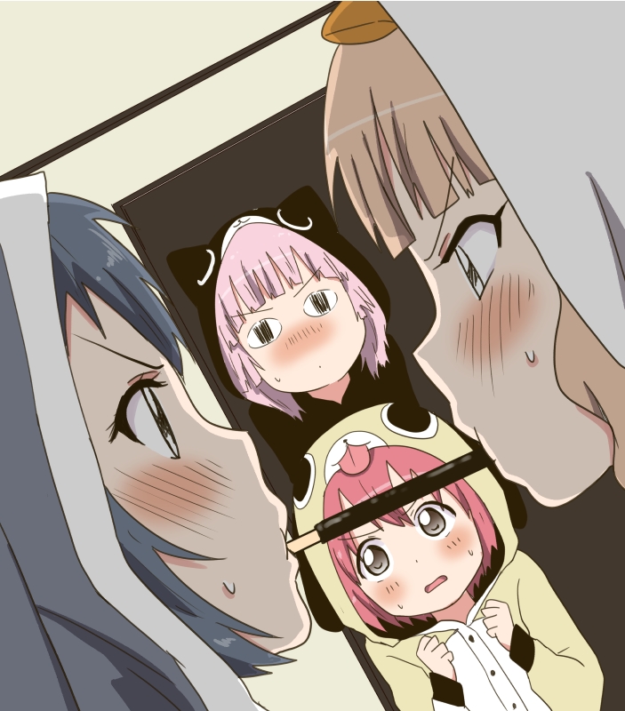 akaza akari, yoshikawa chinatsu, oomuro sakurako, and furutani himawari (k-on! and 1 more) drawn by 7001