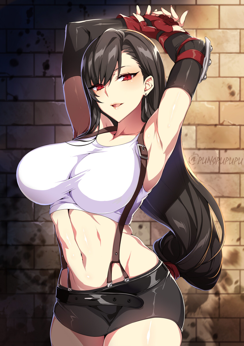 tifa lockhart (final fantasy and 2 more) drawn by puuzaki_puuna