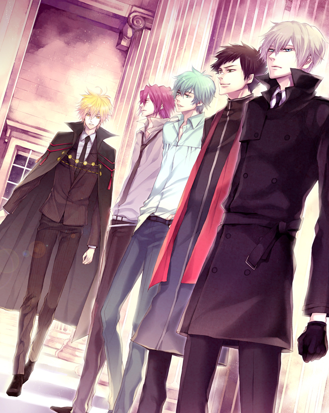 giotto, alaudi, g, lampo, and knuckle (katekyo hitman reborn!) drawn by bian_(biannnn)