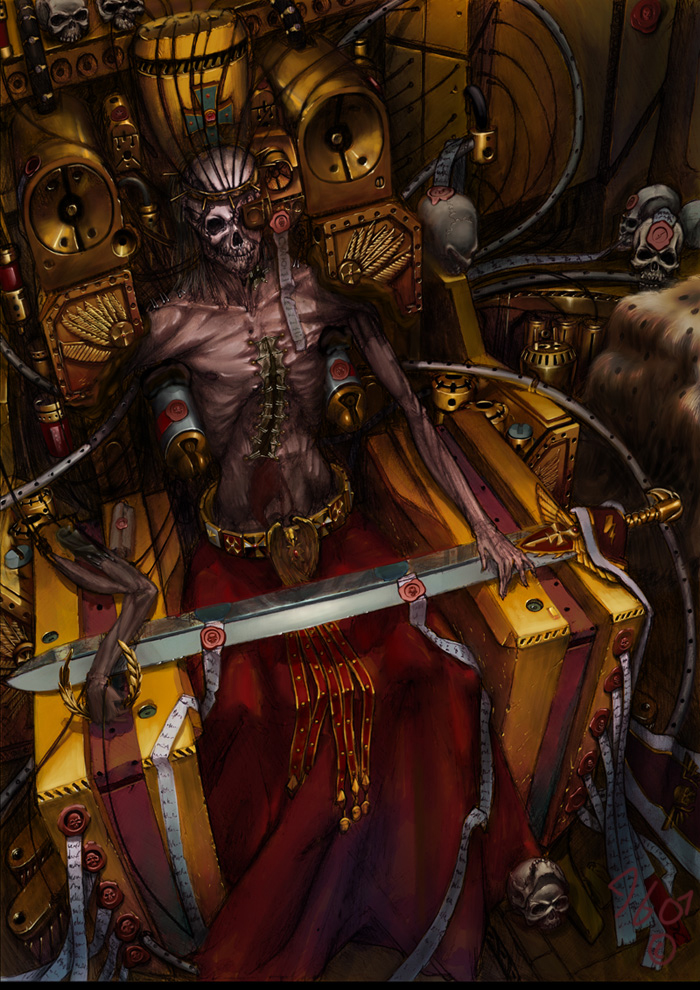 emperor of mankind (warhammer 40k) drawn by destraudo