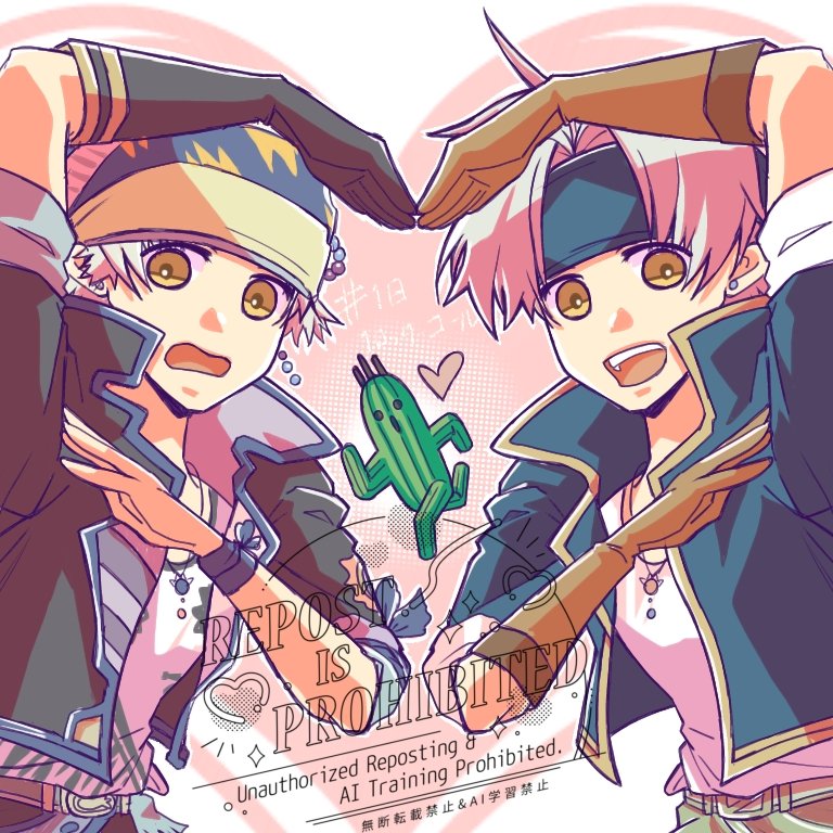 sabotender and locke cole (final fantasy and 1 more) drawn by ayana_(iqaw5cfohvdtver)