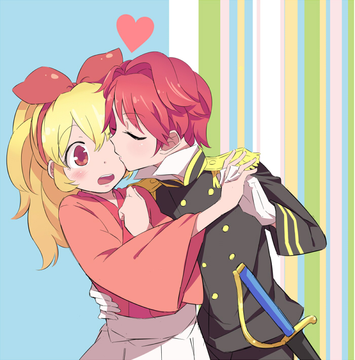 hoshimiya ichigo, ichinose kaede, and matthew perry (aikatsu!) drawn by ponekusan