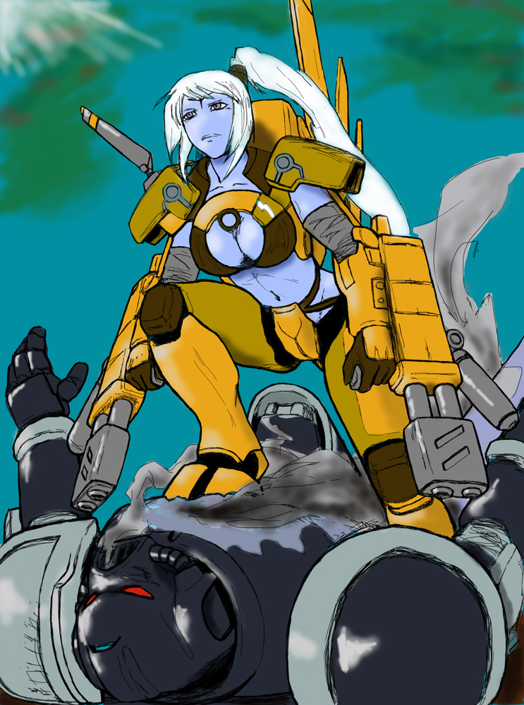 adeptus astartes, t'au, and shas'o shaserra (warhammer 40k) drawn by darcad
