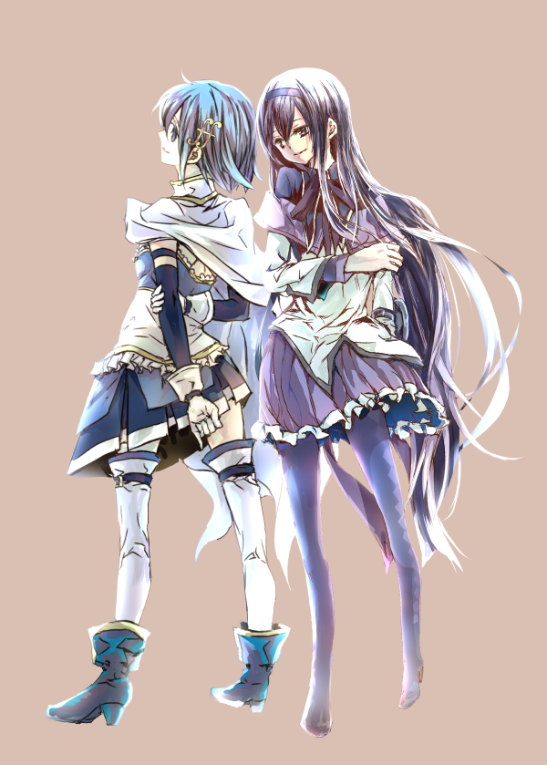akemi homura and miki sayaka (mahou shoujo madoka magica) drawn by ego6