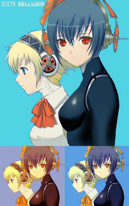 aigis and metis (persona and 2 more) drawn by seiru_(prairie)