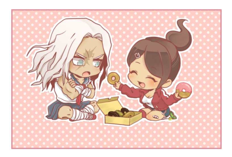 asahina aoi and ogami sakura (danganronpa and 1 more) drawn by monaka_(hinapipipi)