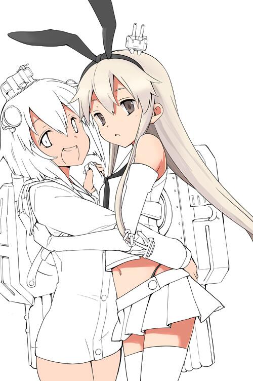 shimakaze, yukikaze, and rensouhou-chan (kantai collection) drawn by fujii_jun