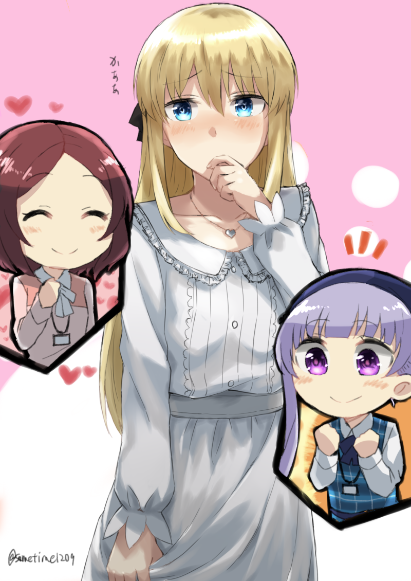 suzukaze aoba, yagami kou, and tooyama rin (new game!) drawn by somechime_(sometime1209)