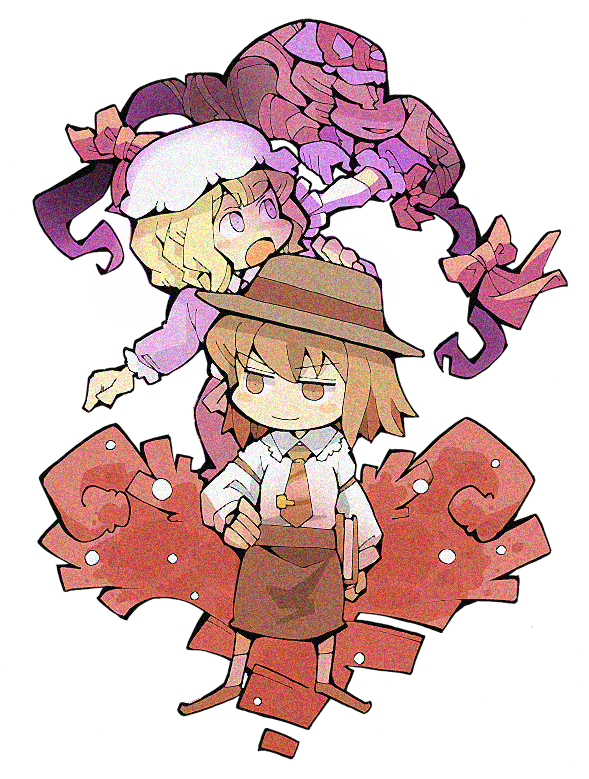 yakumo yukari, usami renko, and maribel hearn (touhou and 1 more) drawn by hounori