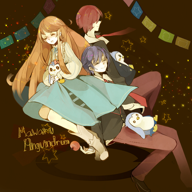 takakura himari, takakura shouma, takakura kanba, penguin 3-gou, penguin 2-gou, and 1 more (mawaru penguindrum) drawn by purintowswsp