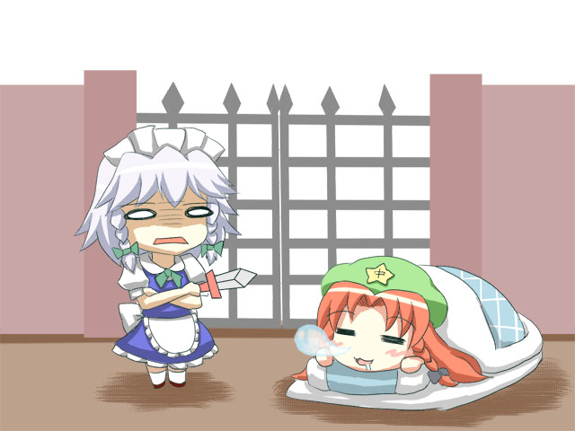 izayoi sakuya and hong meiling (touhou) drawn by yetu