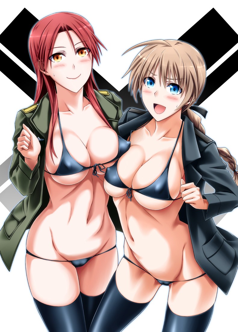 lynette bishop and minna-dietlinde wilcke (world witches series and 1 more) drawn by uron-rei