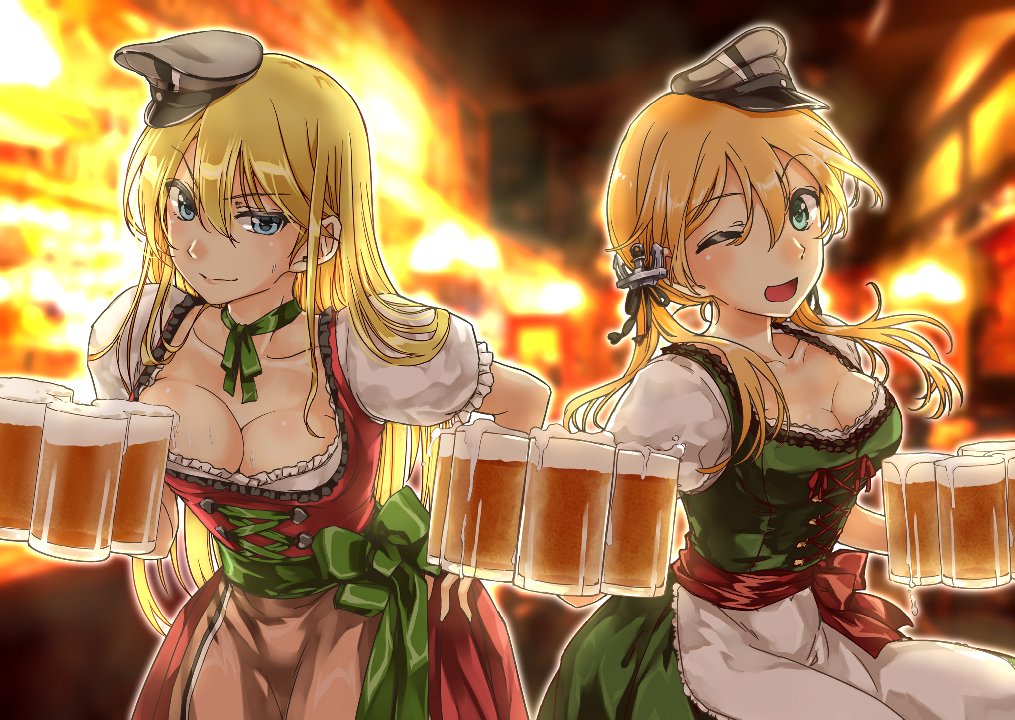 Prinz Eugen And Bismarck Kantai Collection Drawn By Abo
