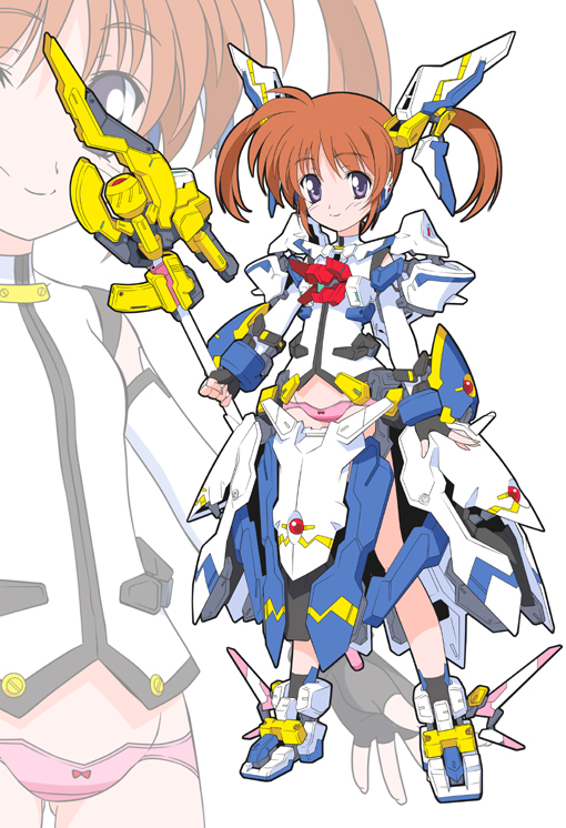 takamachi nanoha and raising heart (lyrical nanoha and 1 more) drawn by kuzuryuu_kennosuke