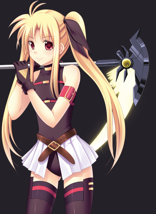 fate testarossa and bardiche (lyrical nanoha and 2 more) drawn by kirisawa_reiji